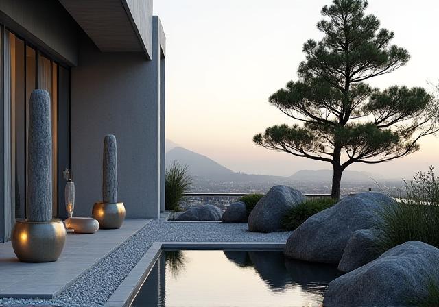 モダン禅スタイルの庭園