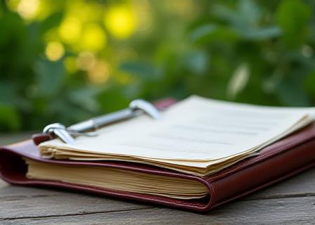 静かな日本庭園での契約書確認イメージ