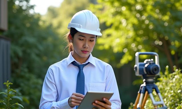 プロの造園家による現地調査の様子